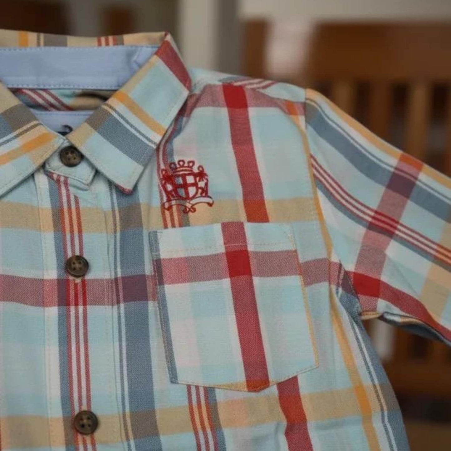 Camisa Infantil De Cuadros Manga Larga Estilo Casual