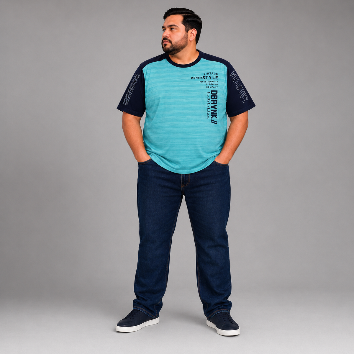 Playera Bicolor para Hombre con Estampado Urbano Dubrovnik