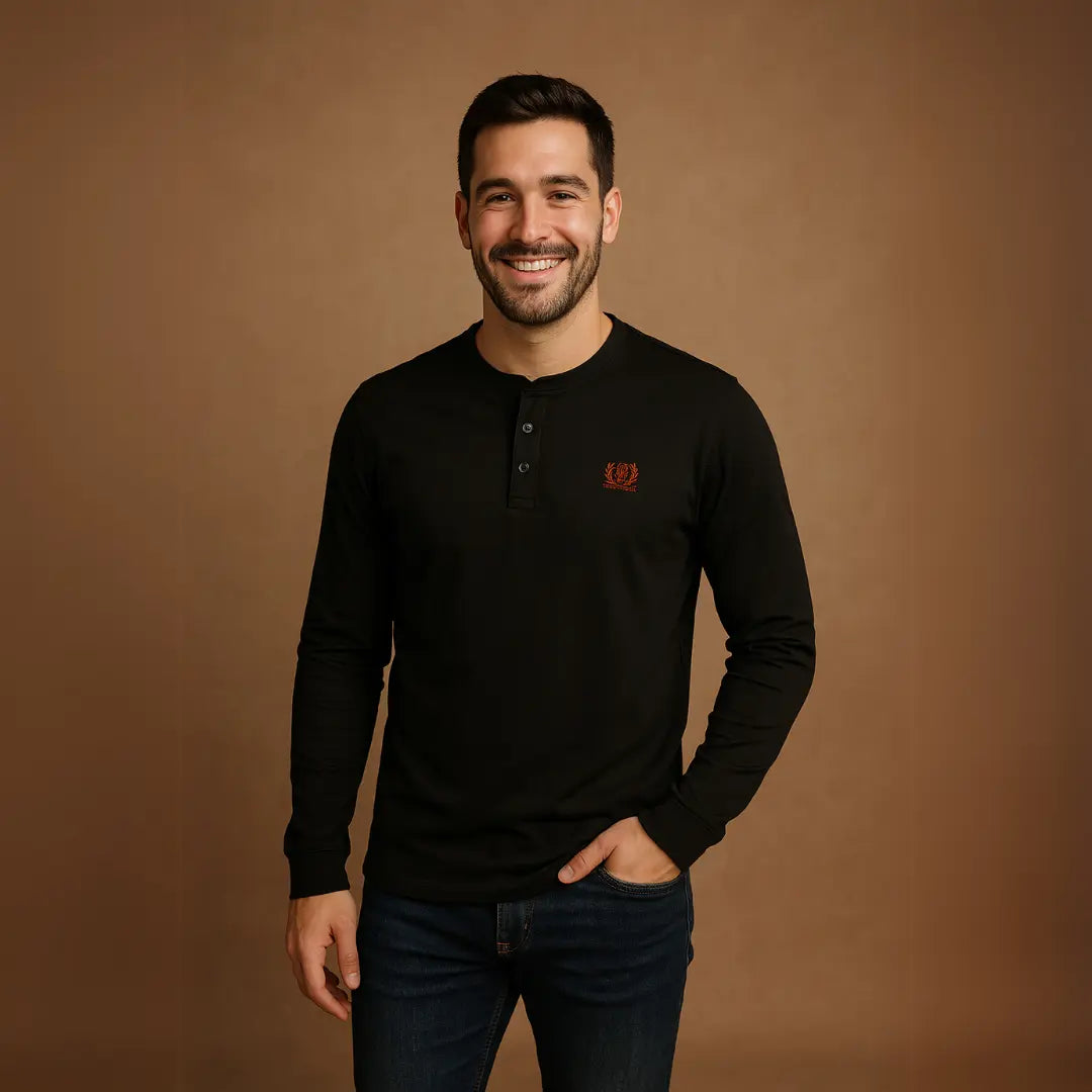 Playera Manga Larga Cuello Mao