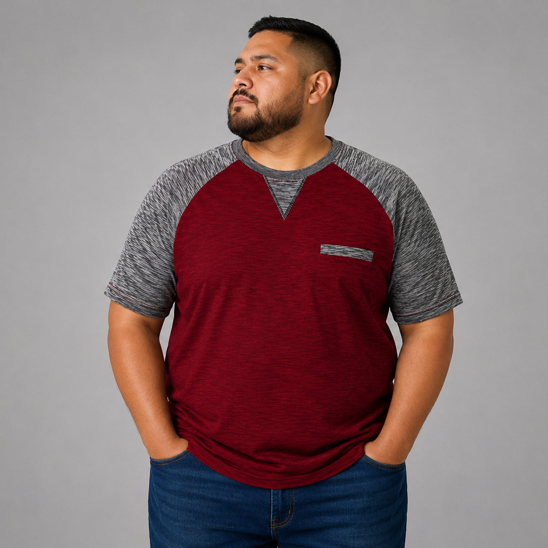 Camiseta Raglán Jaspeada para Hombre Dubrovnik