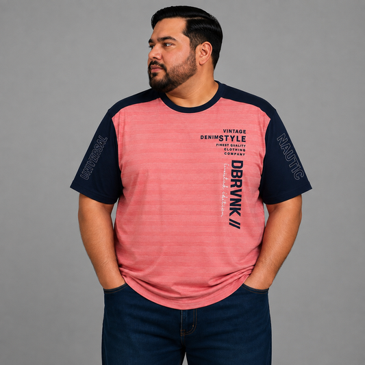 Playera Bicolor para Hombre con Estampado Urbano Dubrovnik