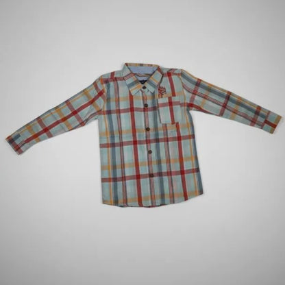 Camisa Infantil De Cuadros Manga Larga Estilo Casual
