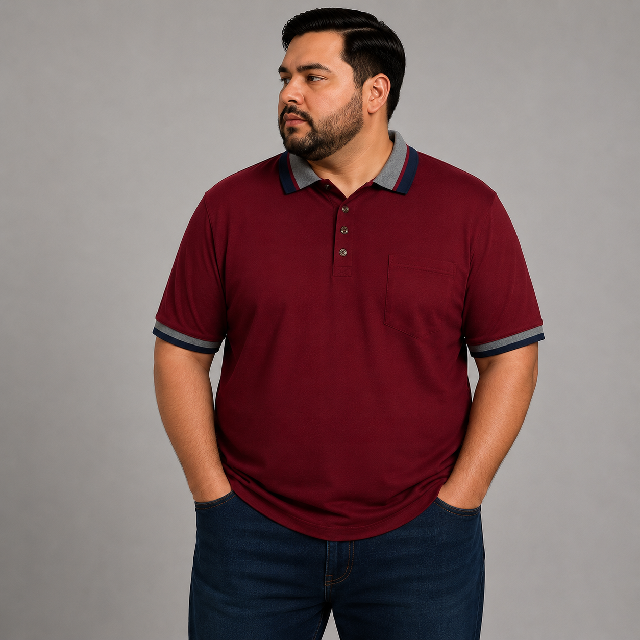 Polo para Hombre con Cuello en Contraste y Bolsillo Dubrovnik
