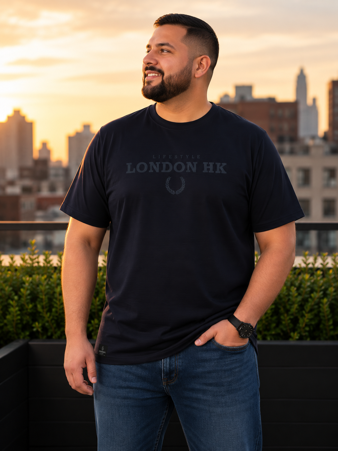 Playera Hombre Talla Extra Talle Grande Estampa London HK Dubrovnik