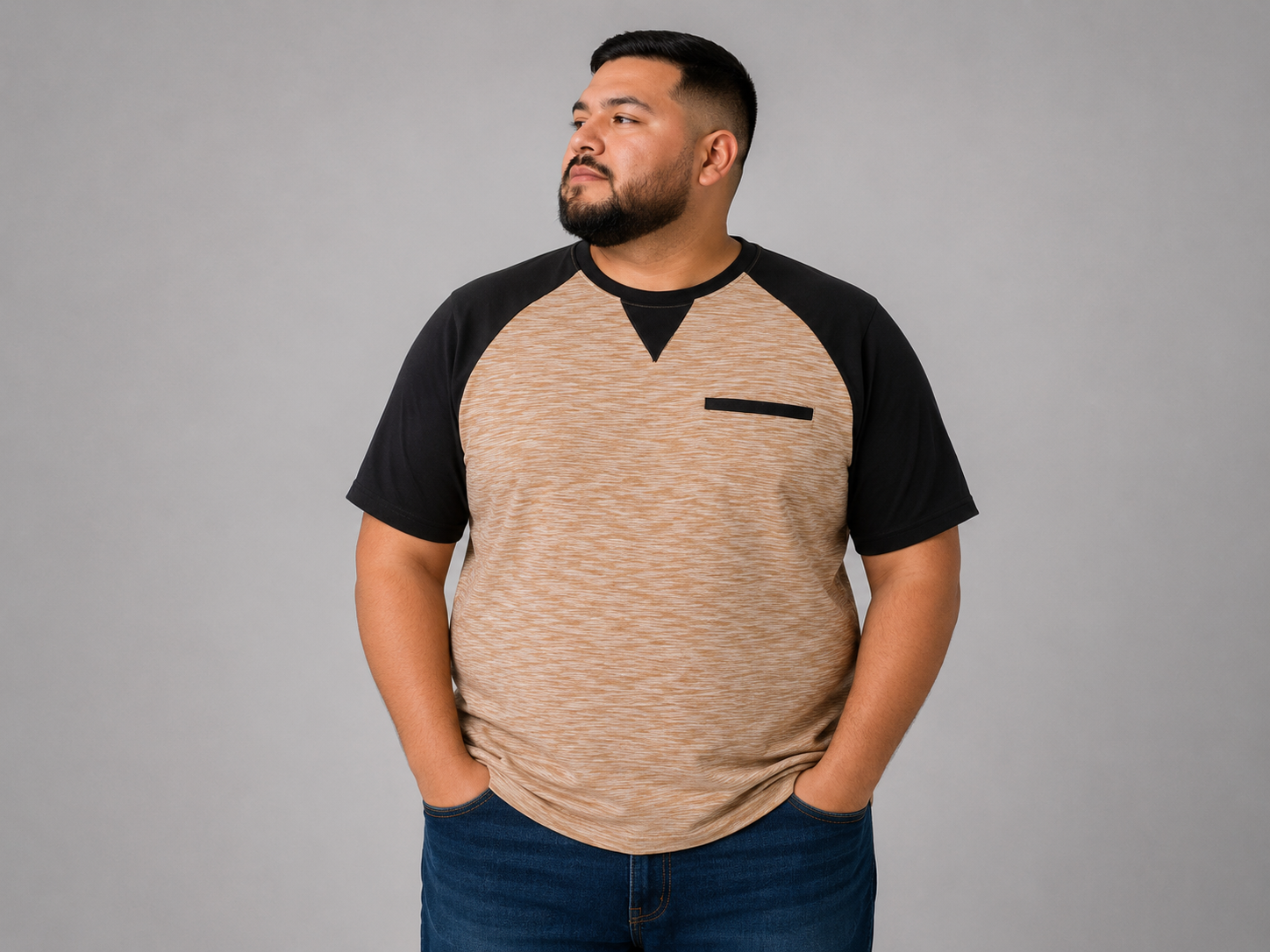 Playera Hombre Talla Extra Talle Grande Estilo Raglán Combinada Dubrovnik
