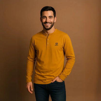 Playera Manga Larga Cuello Mao