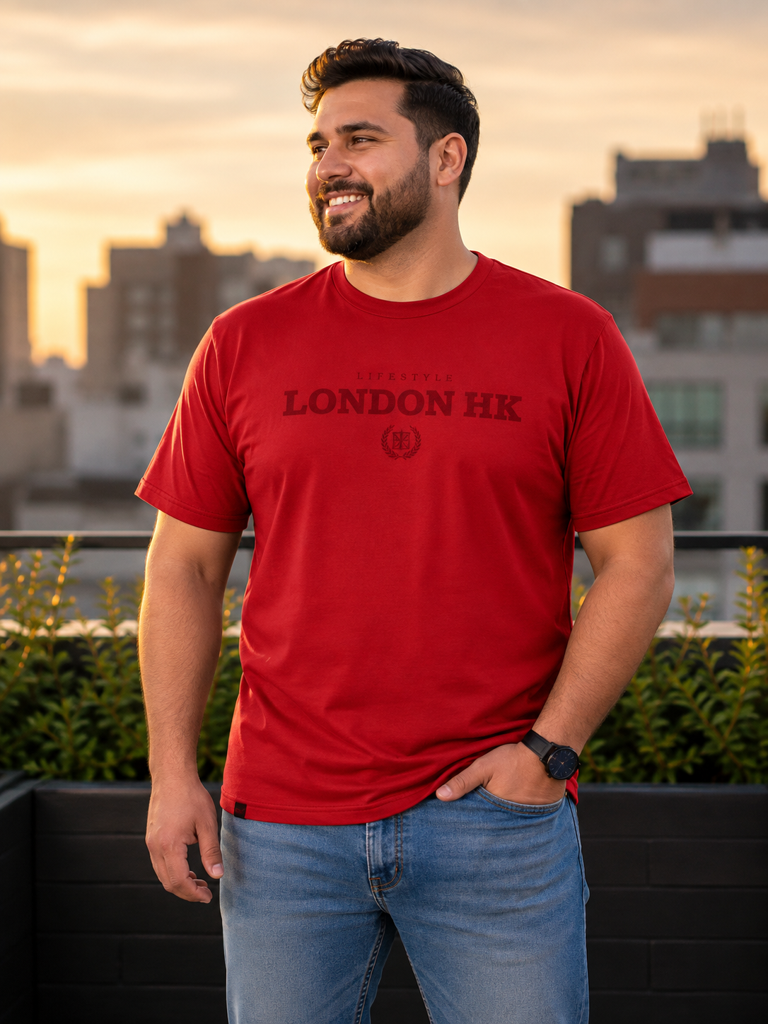 Playera Hombre Talla Extra Talle Grande Estampa London HK Dubrovnik