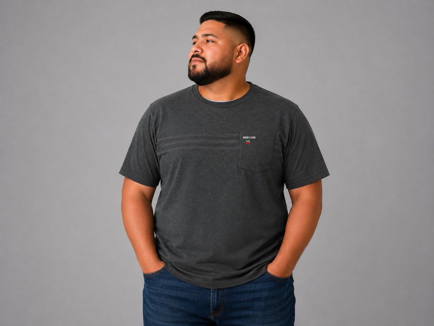 Playera Hombre Talla Extra Talle Grande Con Bolsillo Y Detalle High Life Dubrovnik