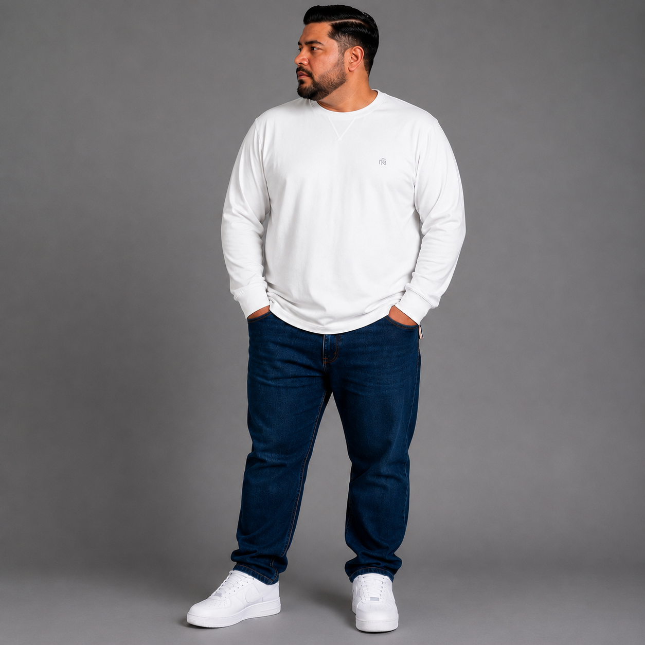 Playera Manga Larga para Hombre Talla Extra – Cuello Redondo Dubrovnik