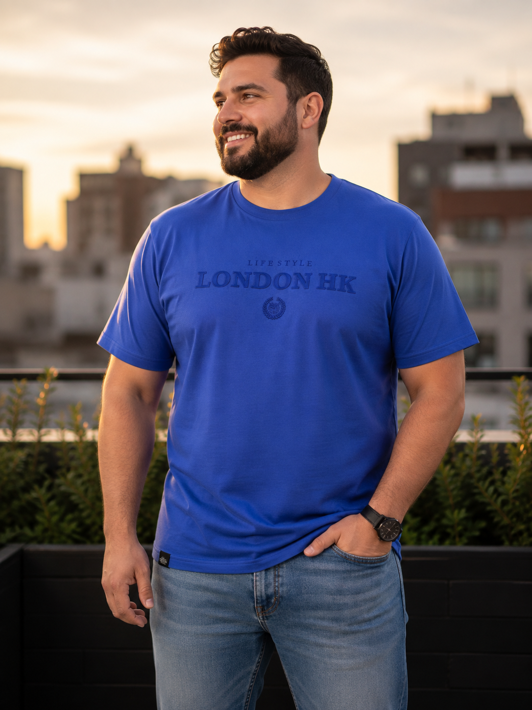 Playera Hombre Talla Extra Talle Grande Estampa London HK Dubrovnik