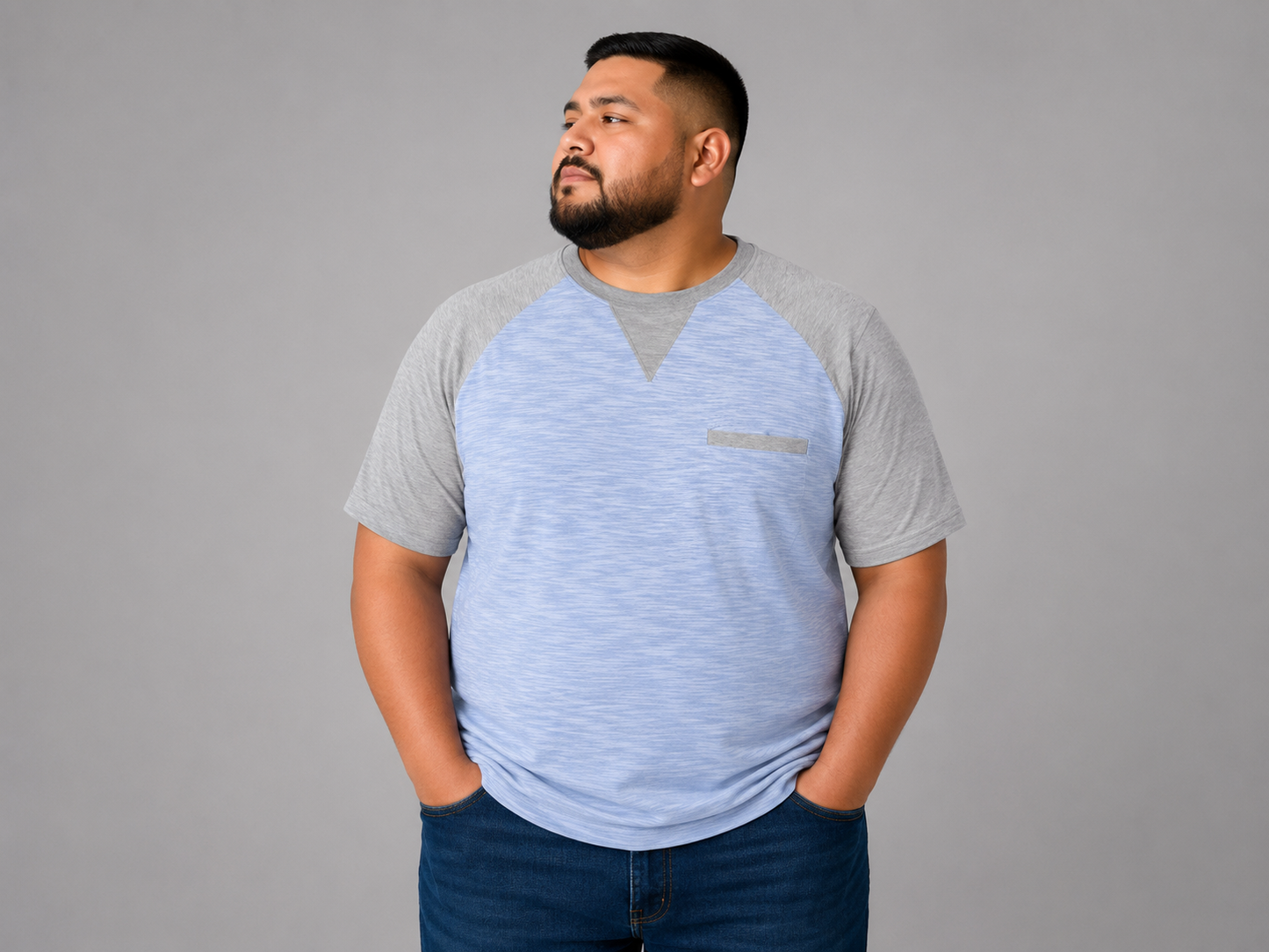 Playera Hombre Talla Extra Talle Grande Estilo Raglán Combinada Dubrovnik