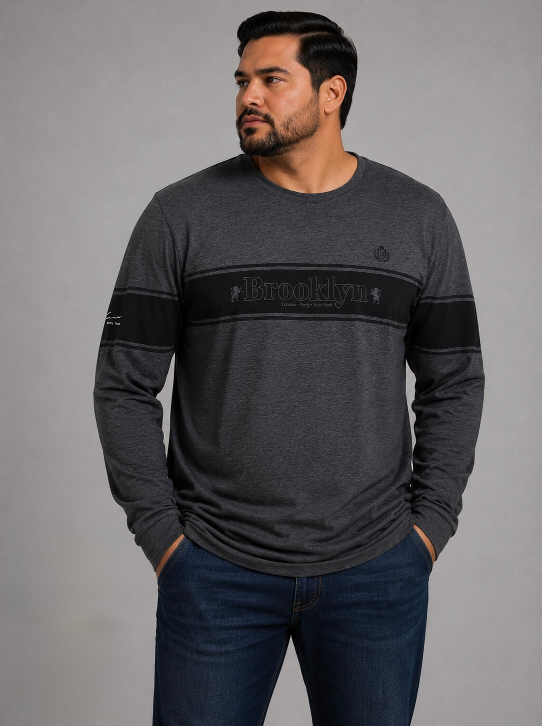 Camiseta Brooklyn de Manga Larga para Hombre Talla Extra Dubrovnik