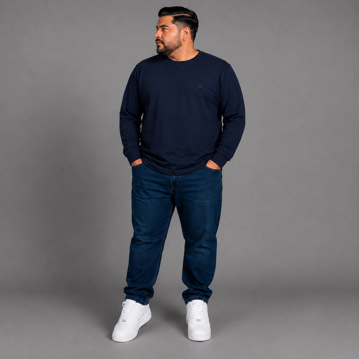 Playera Manga Larga para Hombre Talla Extra – Cuello Redondo Dubrovnik