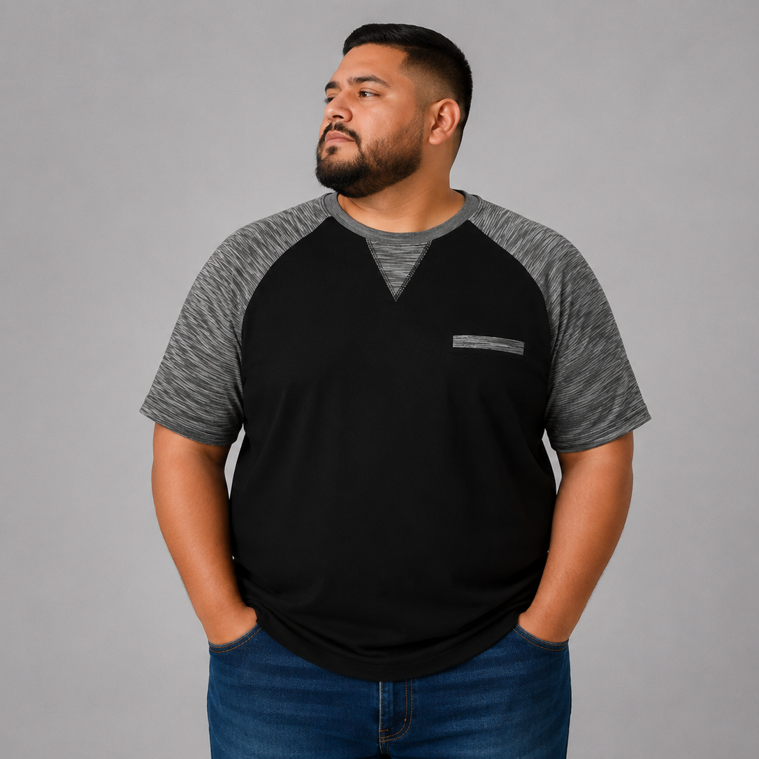 Camiseta Raglán Jaspeada para Hombre Dubrovnik