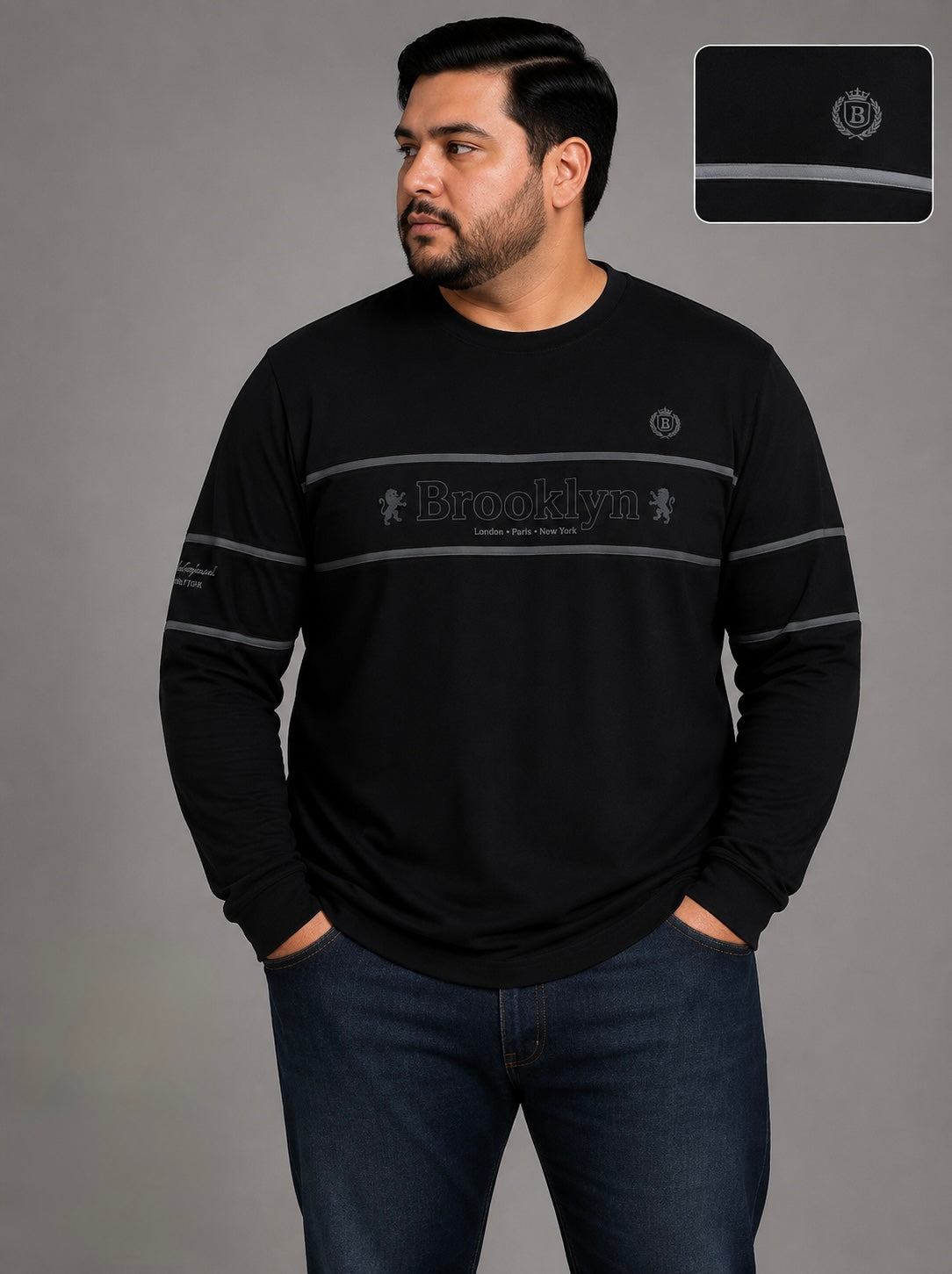Camiseta Brooklyn de Manga Larga para Hombre Talla Extra Dubrovnik