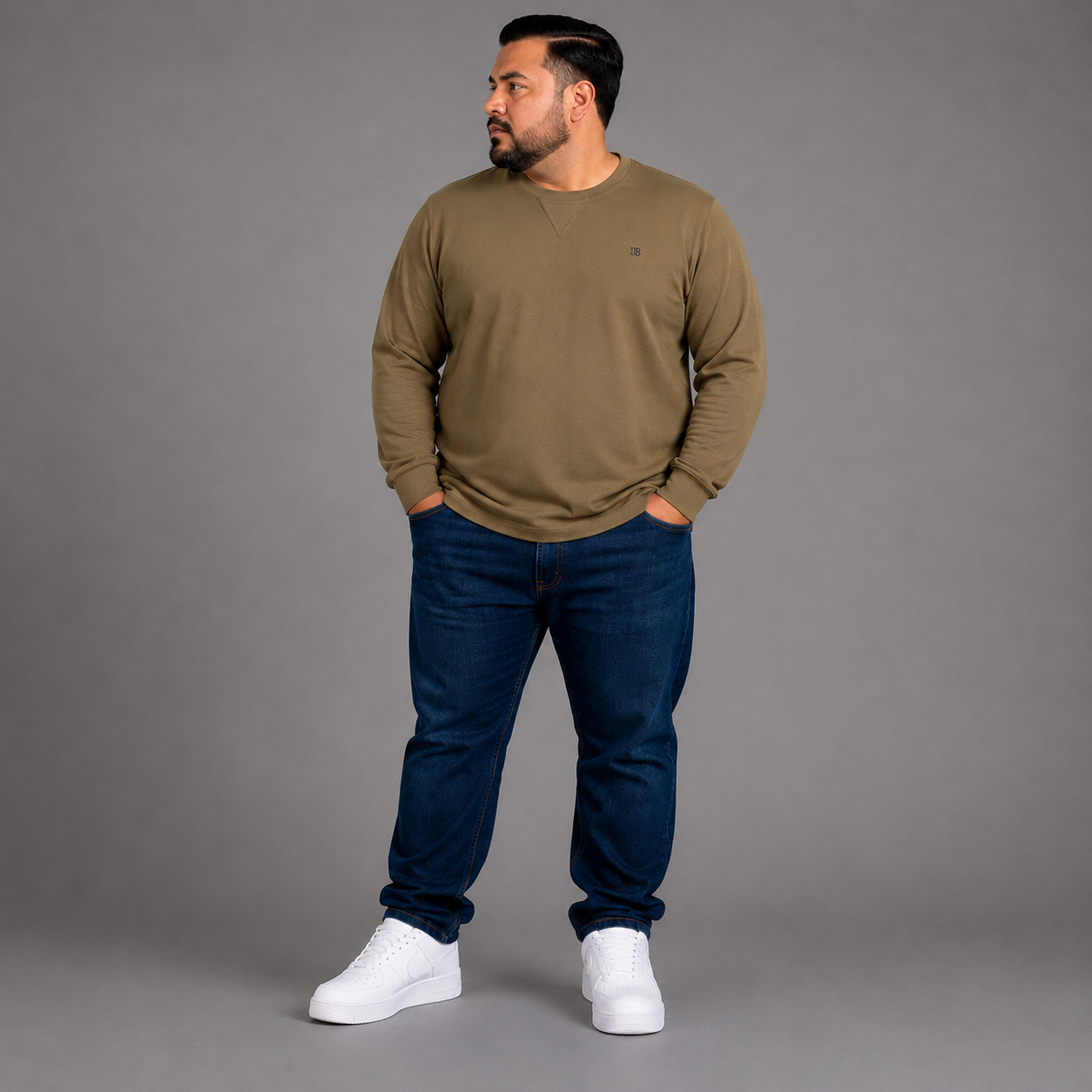 Playera Manga Larga para Hombre Talla Extra – Cuello Redondo Dubrovnik