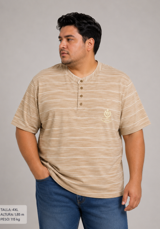 Playera Henley Talla Extra para Hombre Dubrovnik