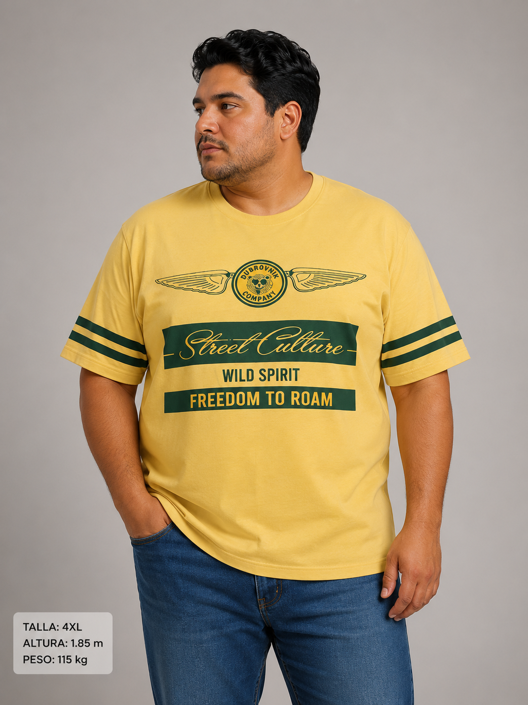 Playera Hombre Talla Extra Estilo Urbano Estampado Frontal Dubrovnik