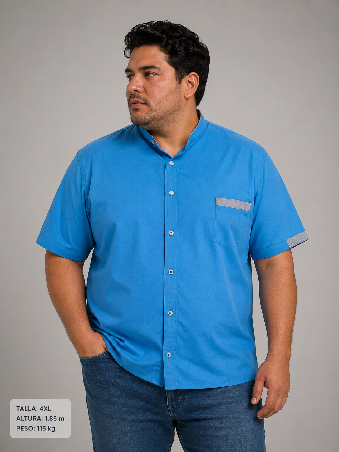 Camisa Tipo Cuello Mao Manga Corta Talla Extra Dubrovnik
