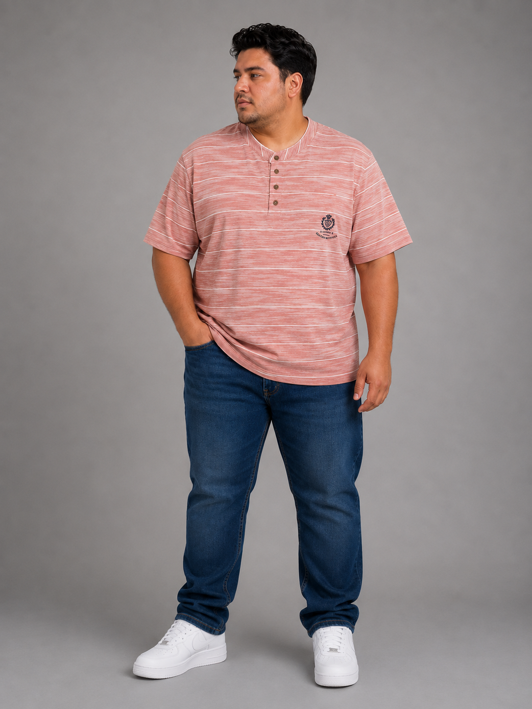 Playera Henley Talla Extra para Hombre Dubrovnik