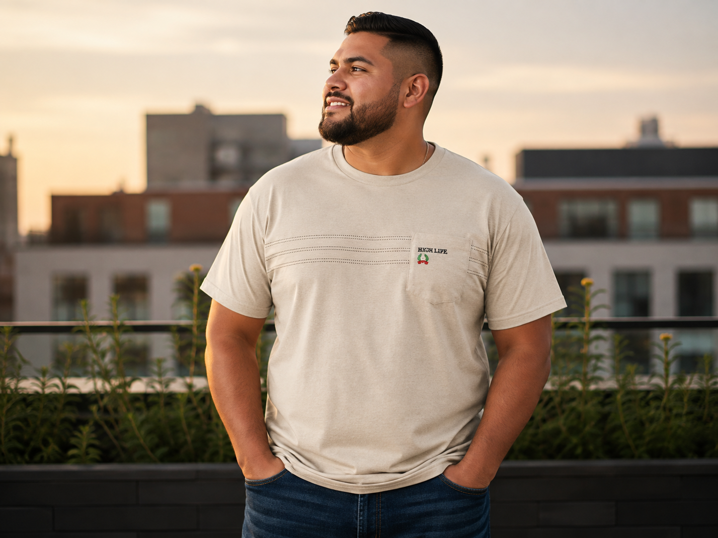 Playera Hombre Talla Extra Talle Grande Con Bolsillo Y Detalle High Life Dubrovnik