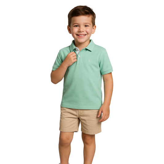 Polo Básico Menta Niño