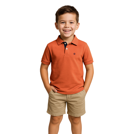 Polo Básico Naranja Niño