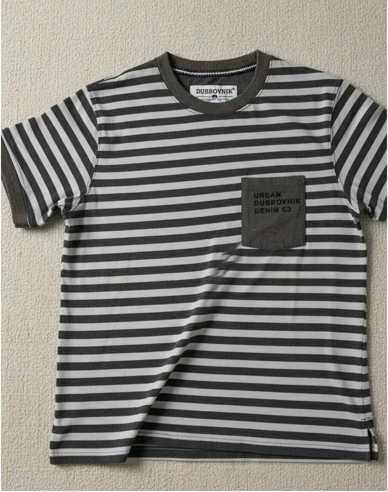 Playera Urban Dubrovnik Denim Rayada Con Bolsillo Dubrovnik