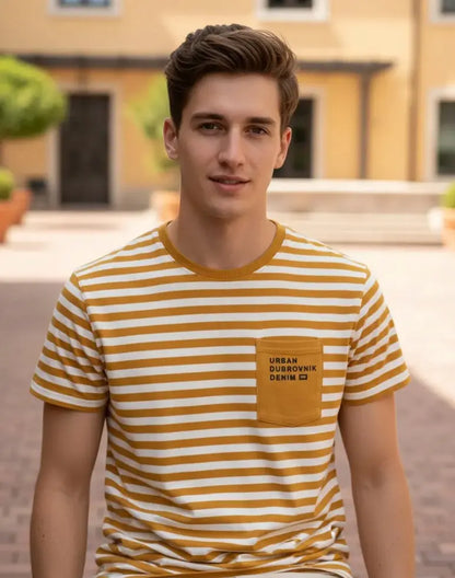 Playera Urban Dubrovnik Denim Rayada Con Bolsillo Dubrovnik