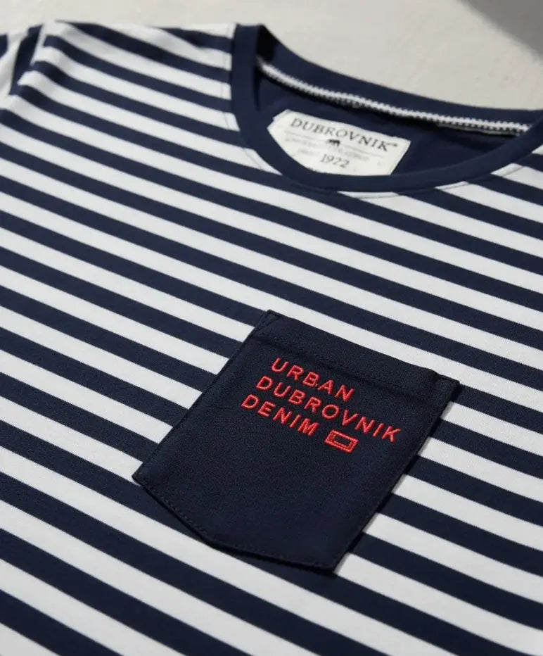 Playera Urban Dubrovnik Denim Rayada Con Bolsillo Dubrovnik